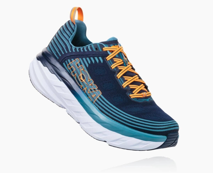 Hoka Treningssko Norge - HOKA ONE ONE Bondi 6 Wide Herre Blå [NO-49WSKL]